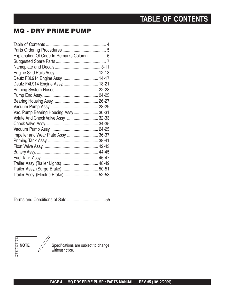 Multiquip MP200SDLSM Parts Manual User Manual | Page 4 / 56