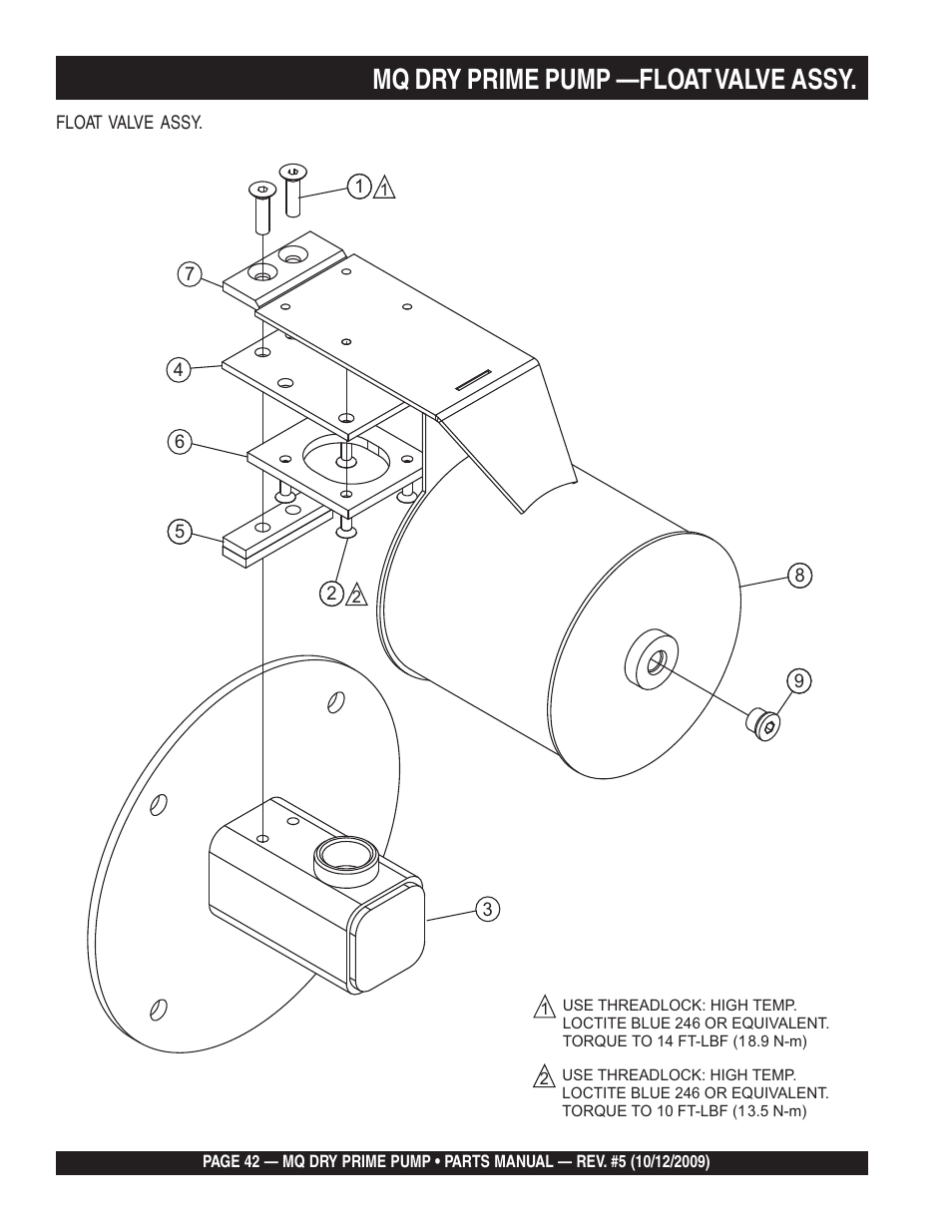 Mq dry prime pump —float valve assy | Multiquip MP200SDLSM Parts Manual User Manual | Page 42 / 56