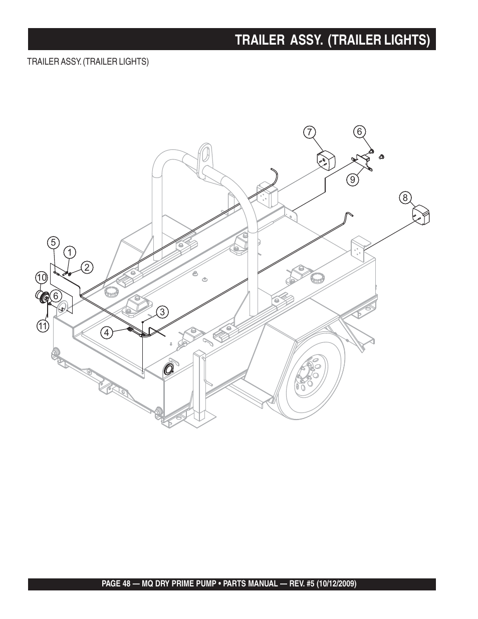 Trailer assy. (trailer lights) | Multiquip MP200SDLSM Parts Manual User Manual | Page 48 / 56