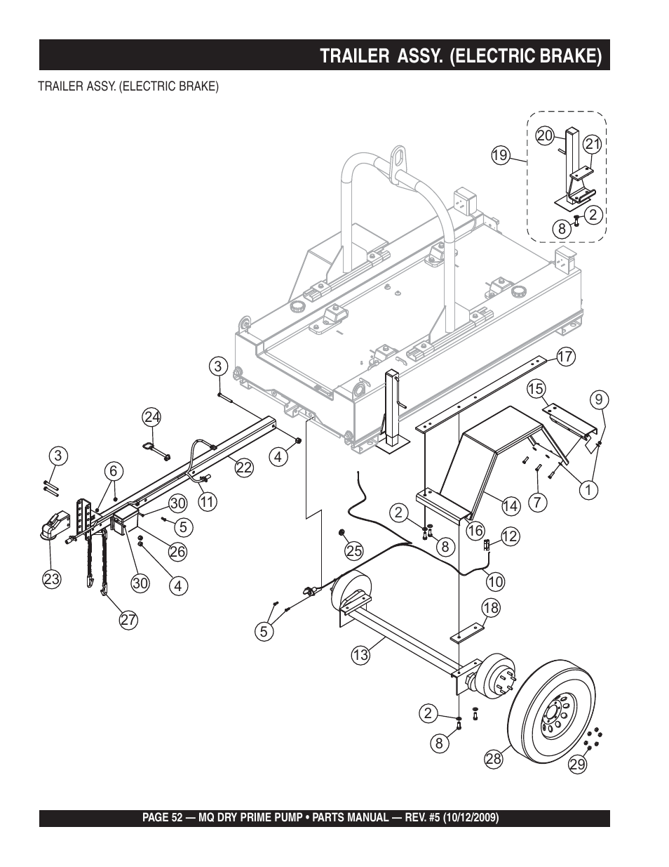 Trailer assy. (electric brake) | Multiquip MP200SDLSM Parts Manual User Manual | Page 52 / 56