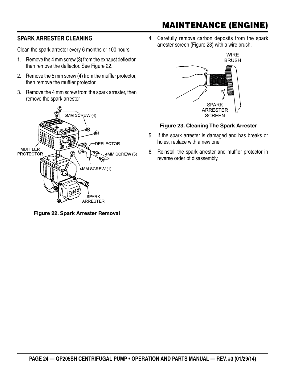 Maintenance (engine) | Multiquip QP205SH User Manual | Page 24 / 36