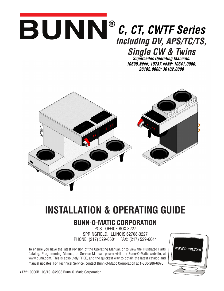 Bunn CWTF User Manual | 17 pages