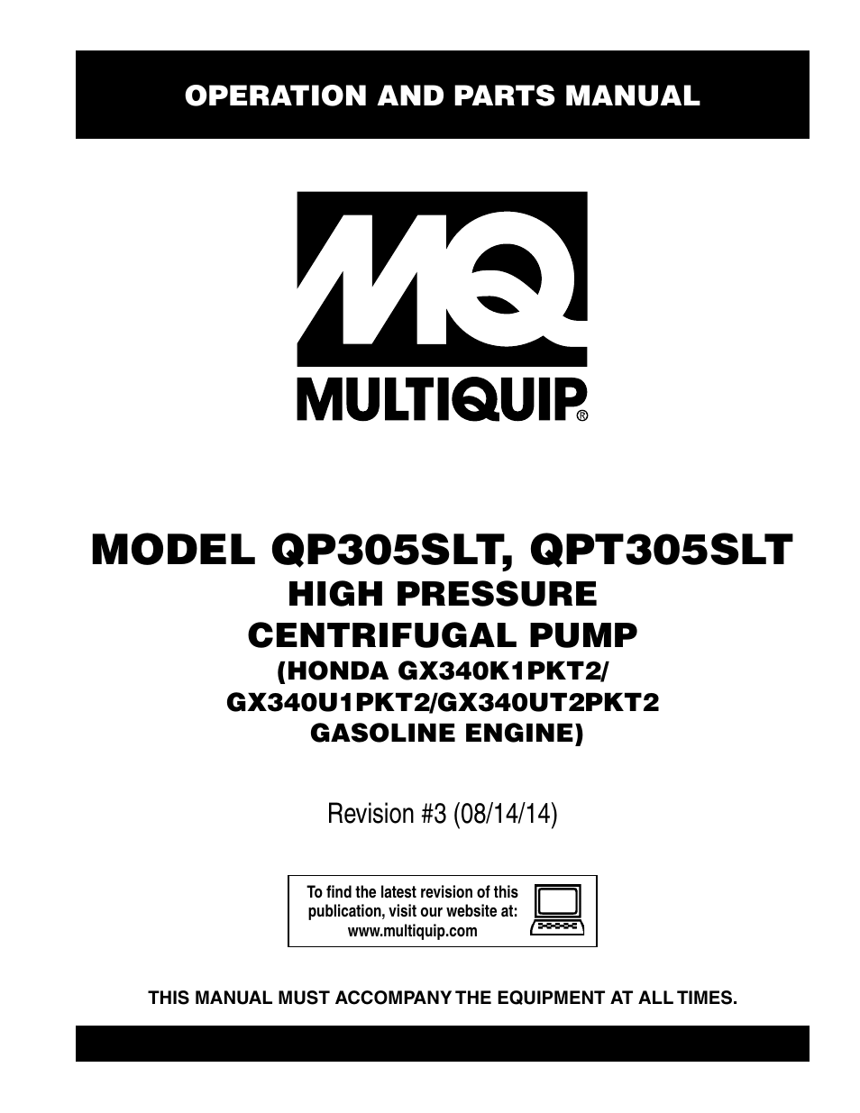 Multiquip QPT305SLT User Manual | 38 pages