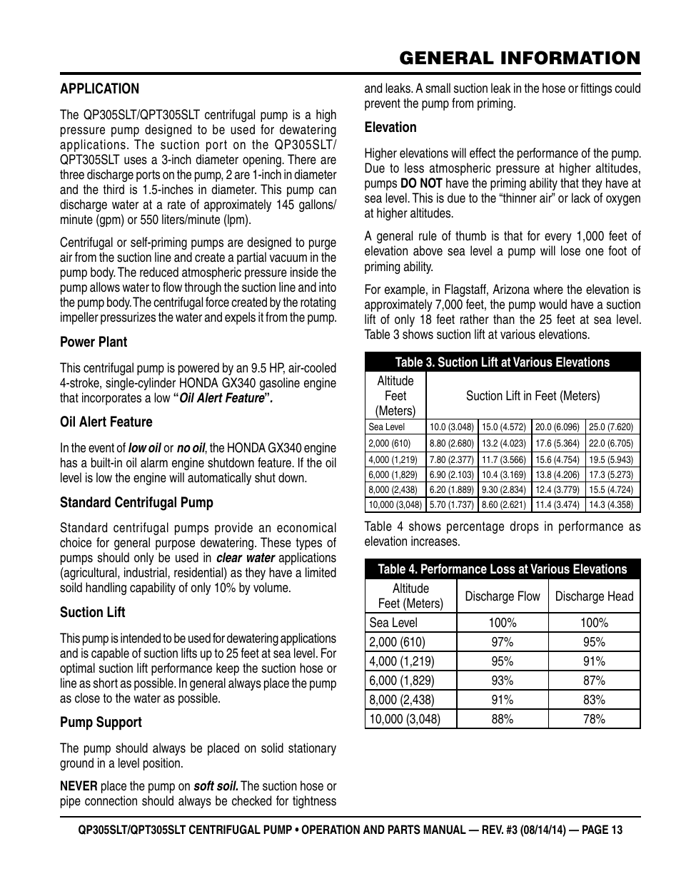 General information | Multiquip QPT305SLT User Manual | Page 13 / 38