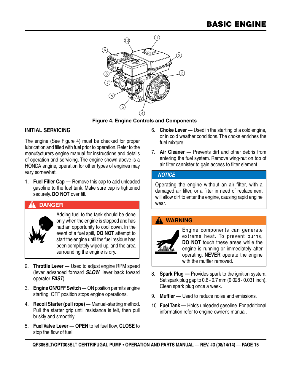 Basic engine | Multiquip QPT305SLT User Manual | Page 15 / 38