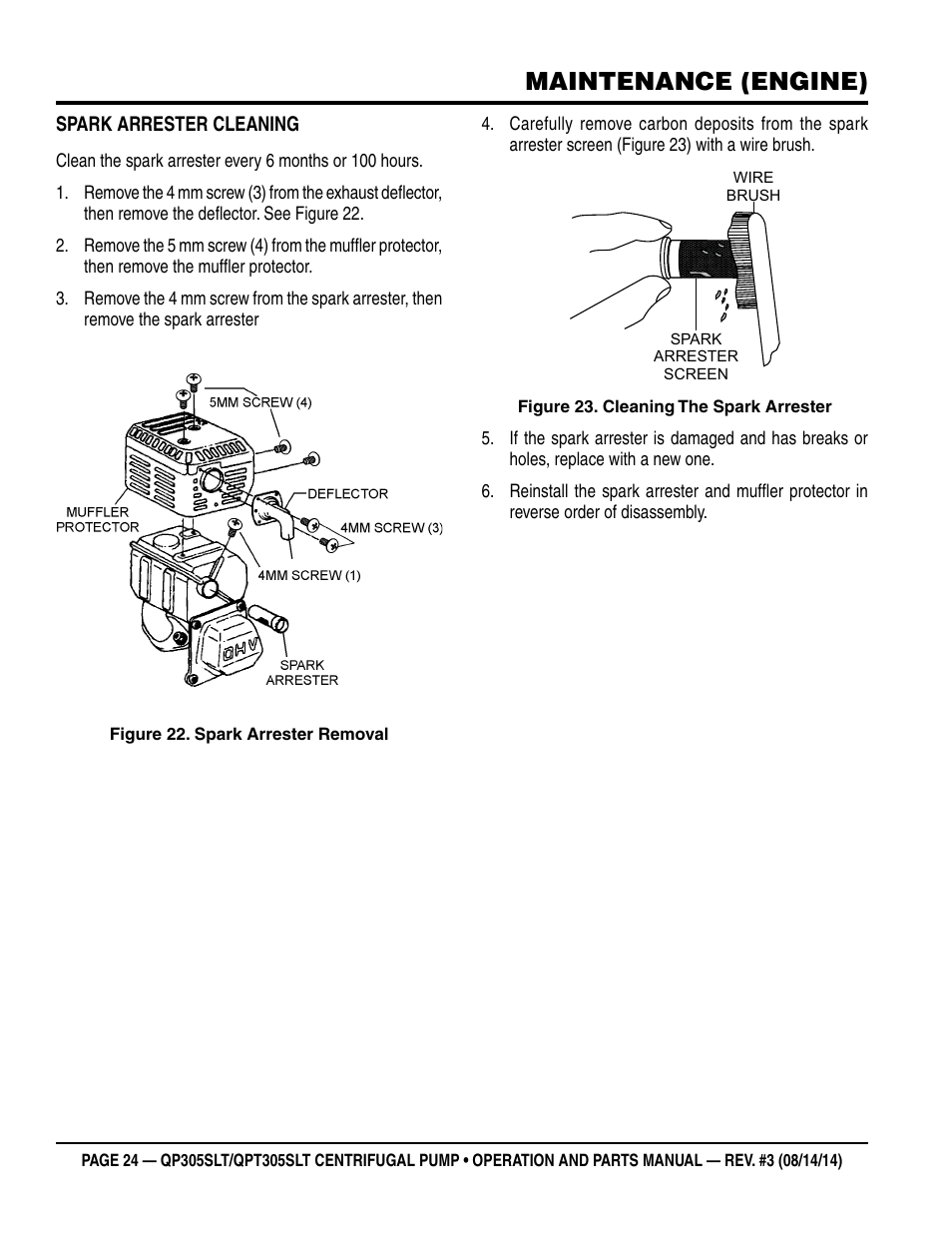 Maintenance (engine) | Multiquip QPT305SLT User Manual | Page 24 / 38