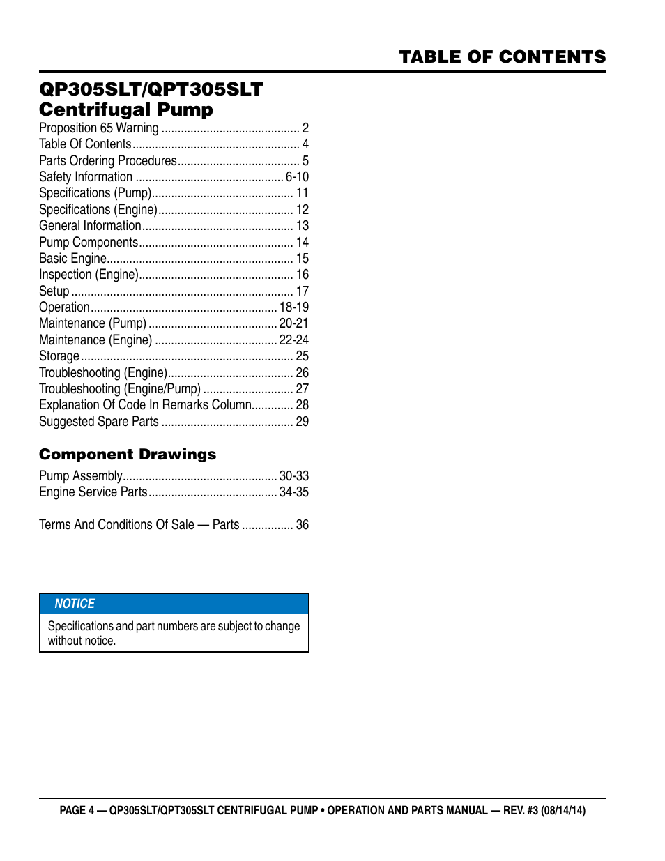 Multiquip QPT305SLT User Manual | Page 4 / 38