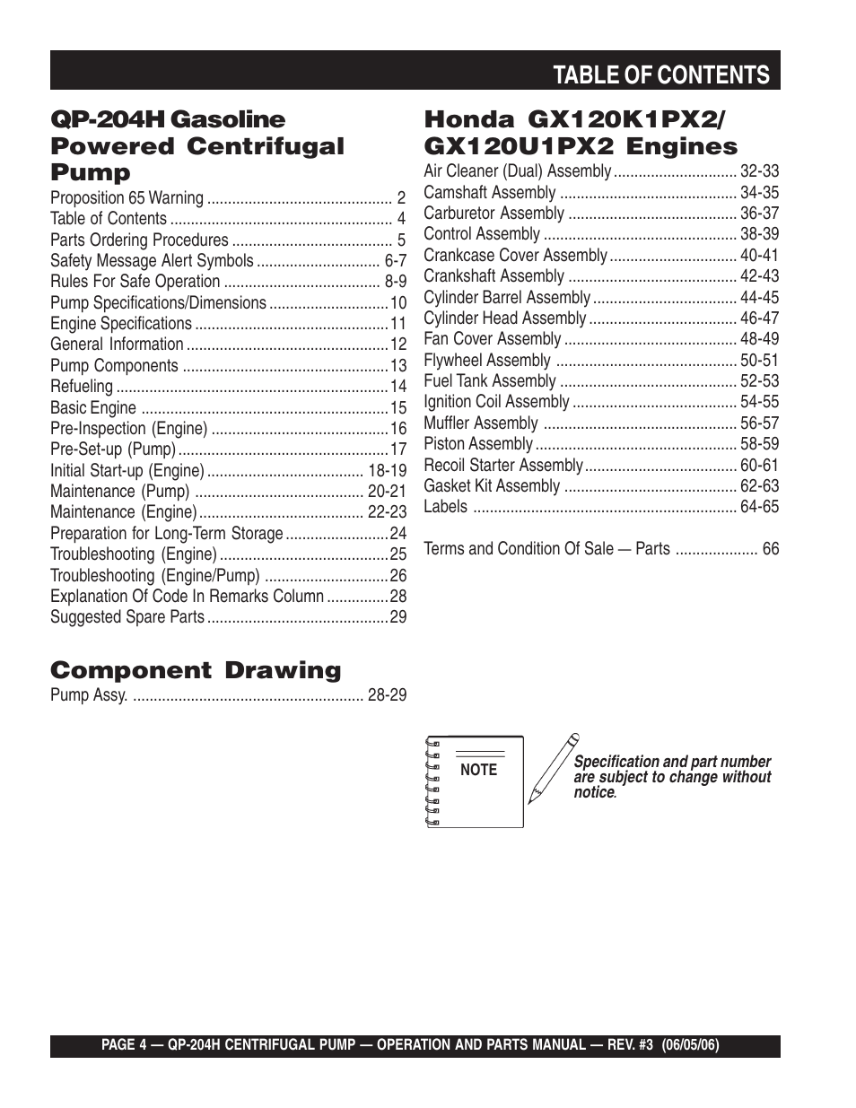 Multiquip QP204H User Manual | Page 4 / 68