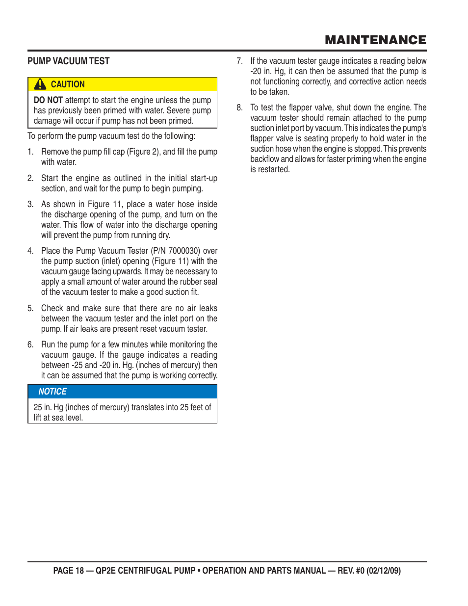 Maintenance | Multiquip QP2E User Manual | Page 18 / 56