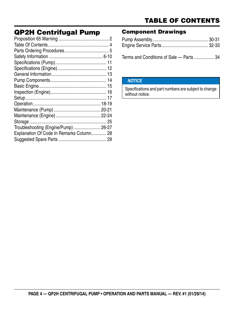 Multiquip QP2H User Manual | Page 4 / 36