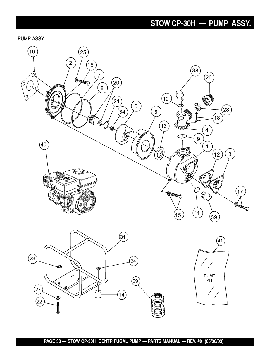 Stow cp-30h — pump assy | Multiquip CP30H User Manual | Page 30 / 68