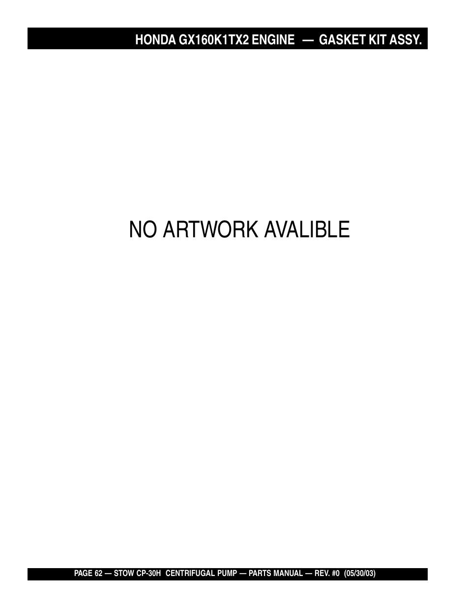 No artwork avalible | Multiquip CP30H User Manual | Page 62 / 68