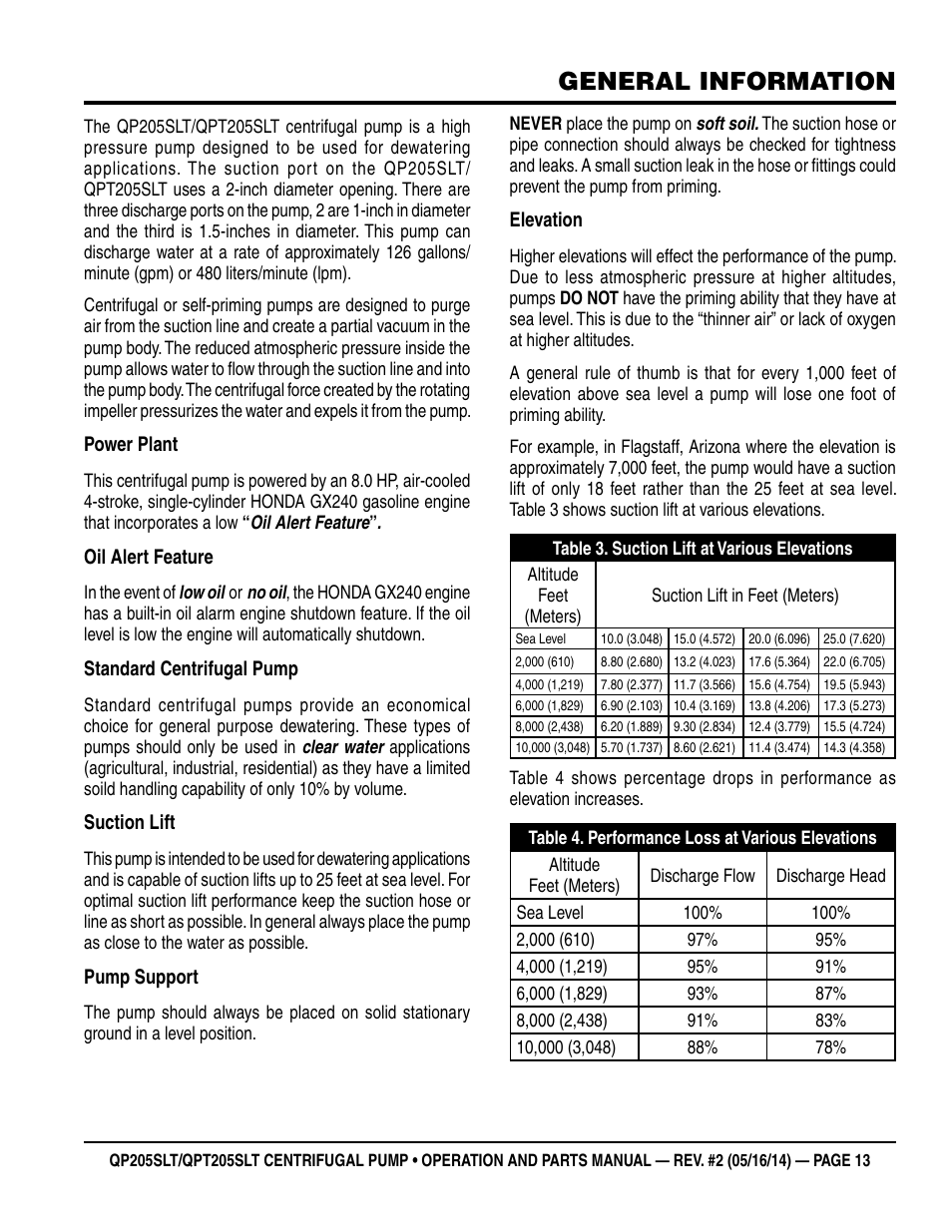 General information | Multiquip QPT205SLT User Manual | Page 13 / 38