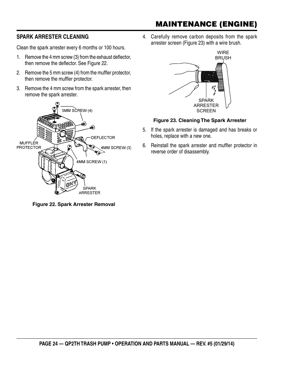 Maintenance (engine) | Multiquip QP2TH User Manual | Page 24 / 38