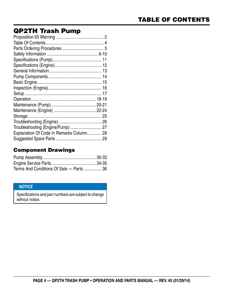 Multiquip QP2TH User Manual | Page 4 / 38