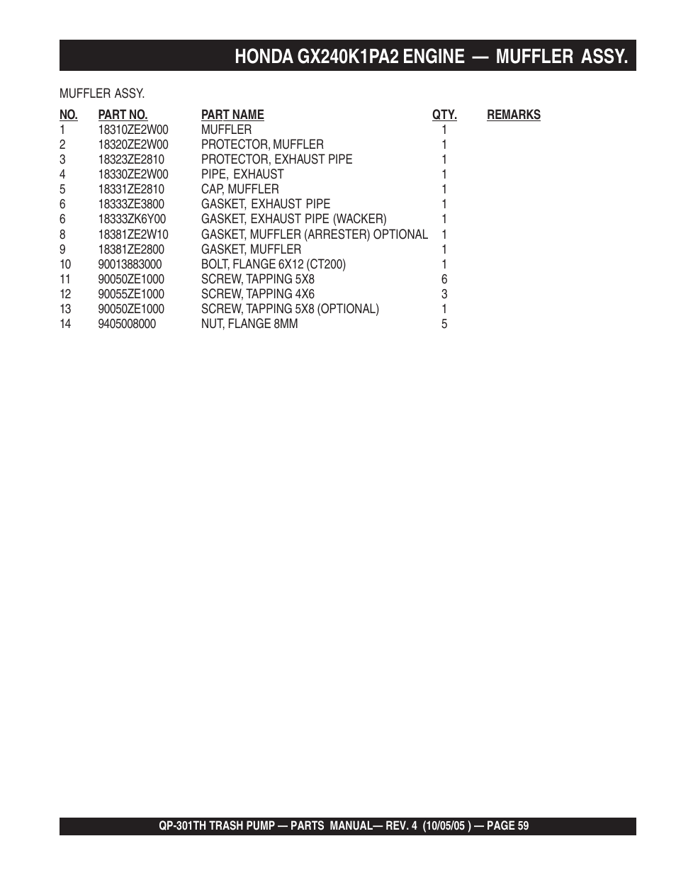 Multiquip QP301TH User Manual | Page 59 / 70