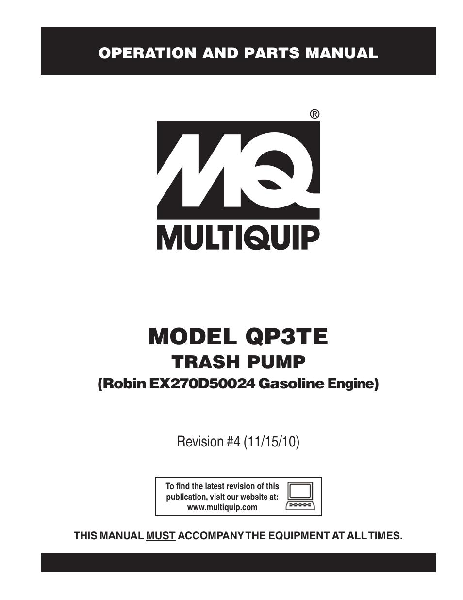 Multiquip QP3TE User Manual | 56 pages