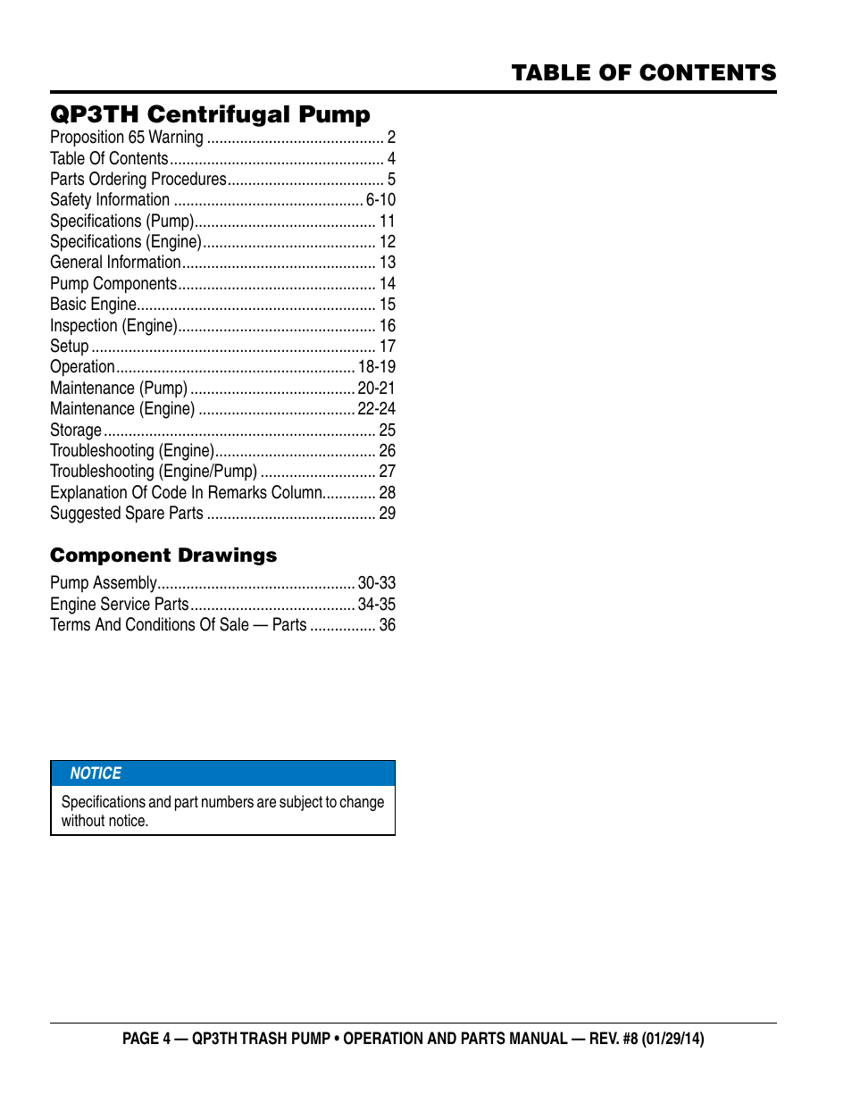 Multiquip QP3TH User Manual | Page 4 / 38