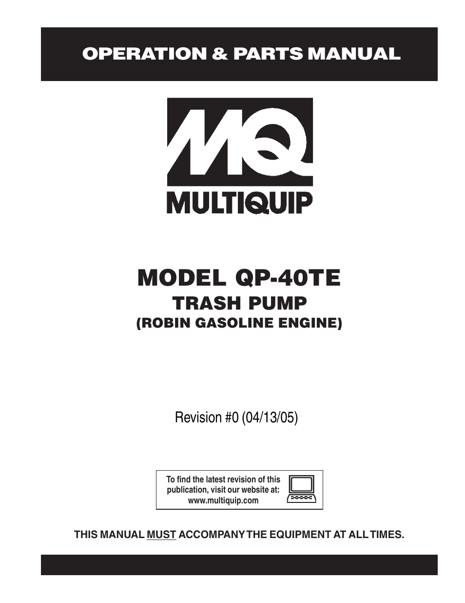 Multiquip QP40TE User Manual | 56 pages