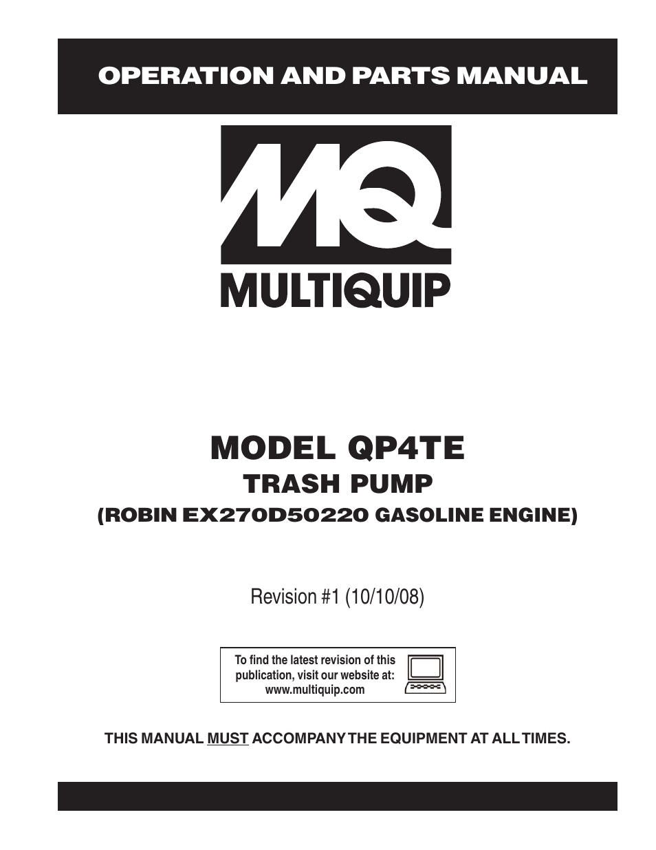 Multiquip QP4TE User Manual | 60 pages