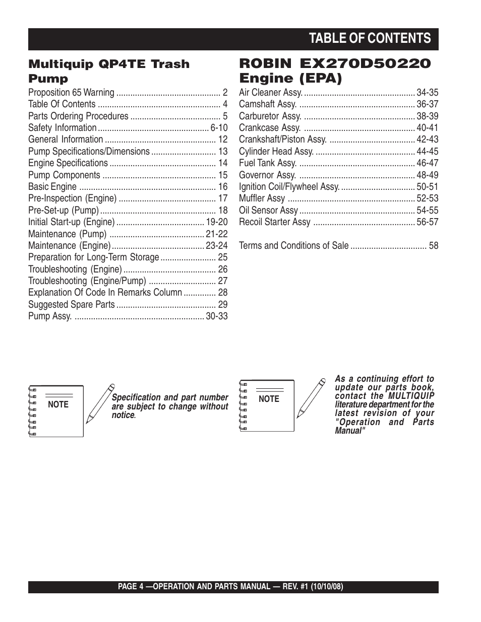 Multiquip QP4TE User Manual | Page 4 / 60