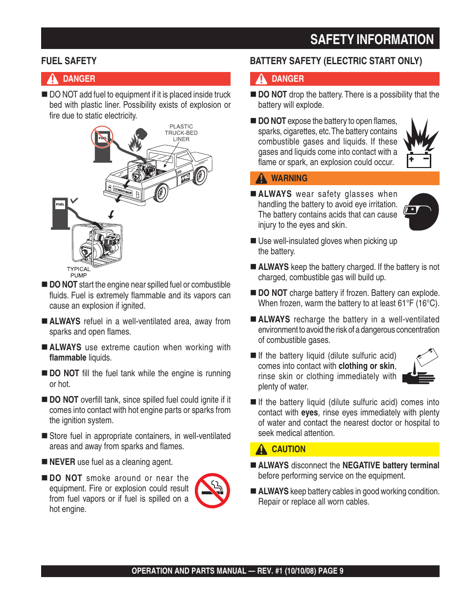 Safety information | Multiquip QP4TE User Manual | Page 9 / 60