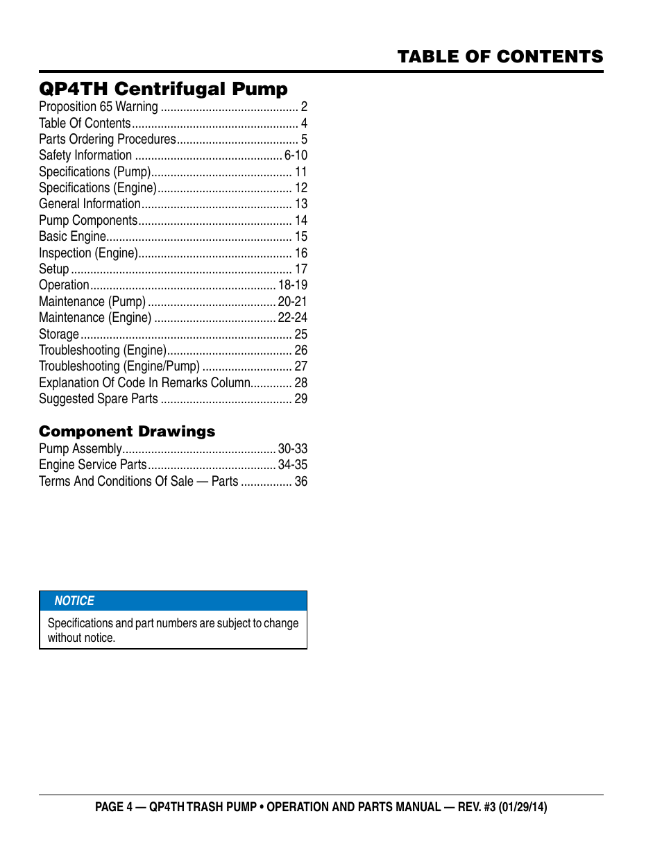 Multiquip QP4TH User Manual | Page 4 / 38