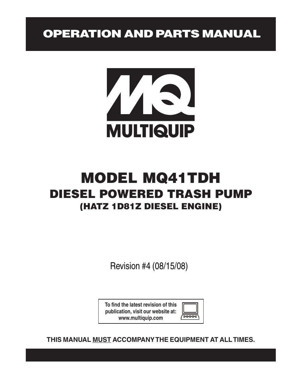 Multiquip MQ41TDH User Manual | 88 pages