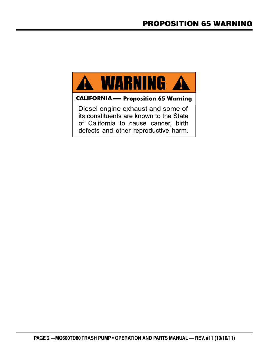 Multiquip MQ600TD80 User Manual | Page 2 / 76