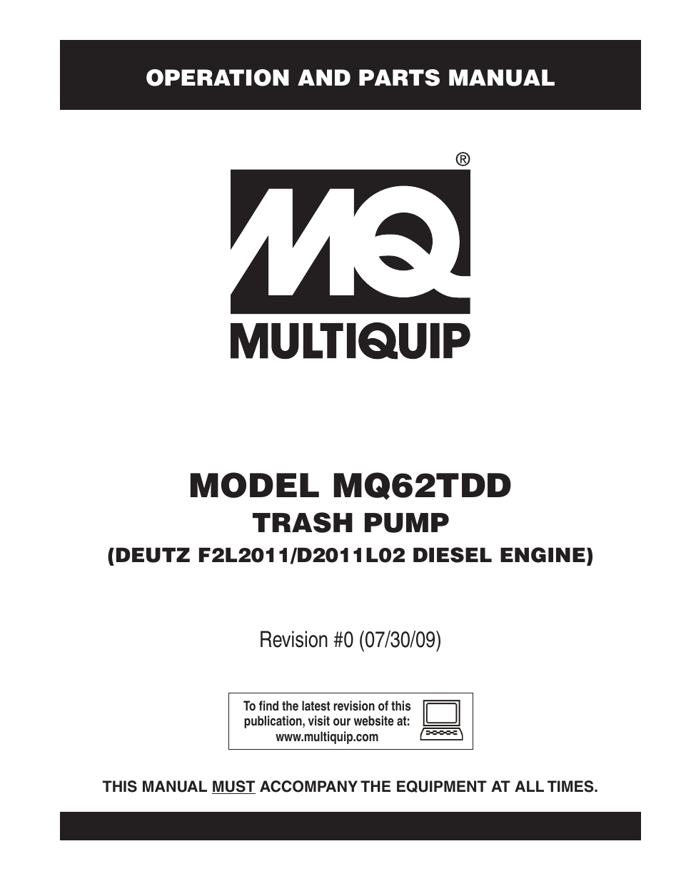 Multiquip MQ62TDD User Manual | 116 pages