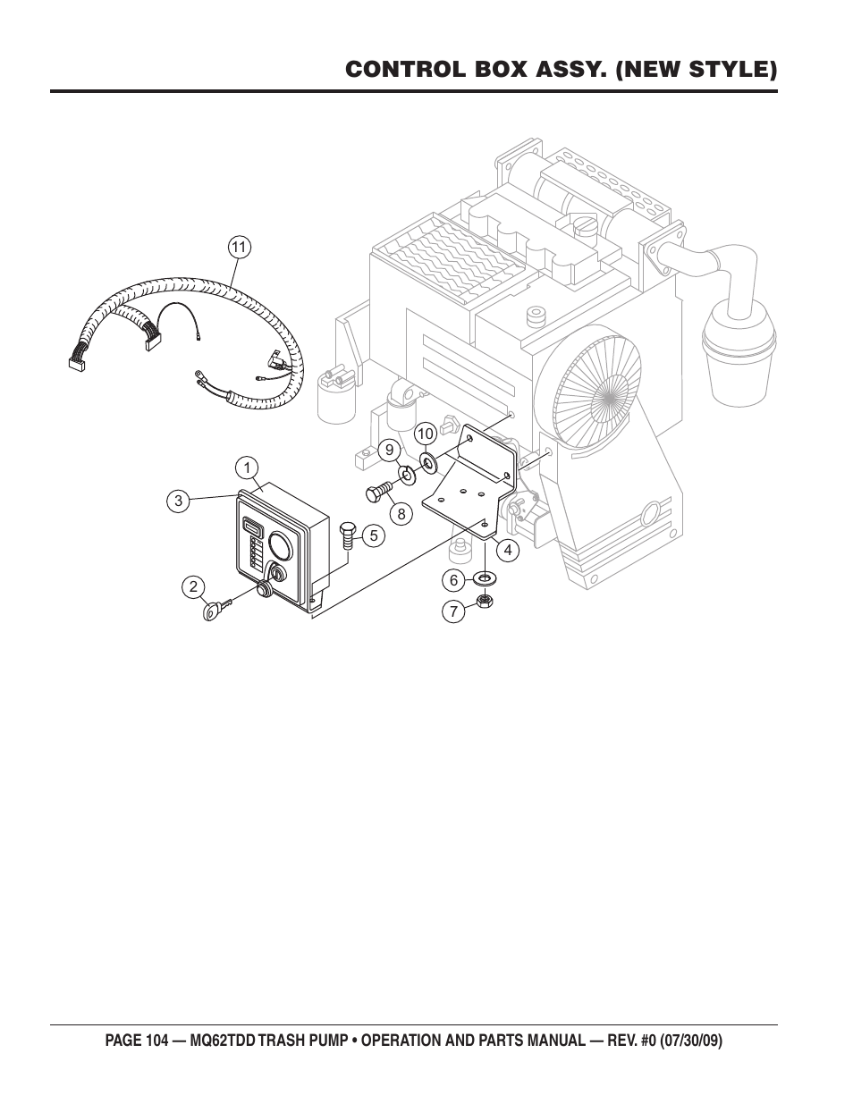 Control box assy. (new style) | Multiquip MQ62TDD User Manual | Page 104 / 116