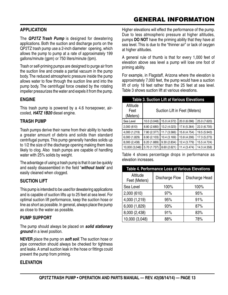 General information | Multiquip QP2TZ User Manual | Page 13 / 36