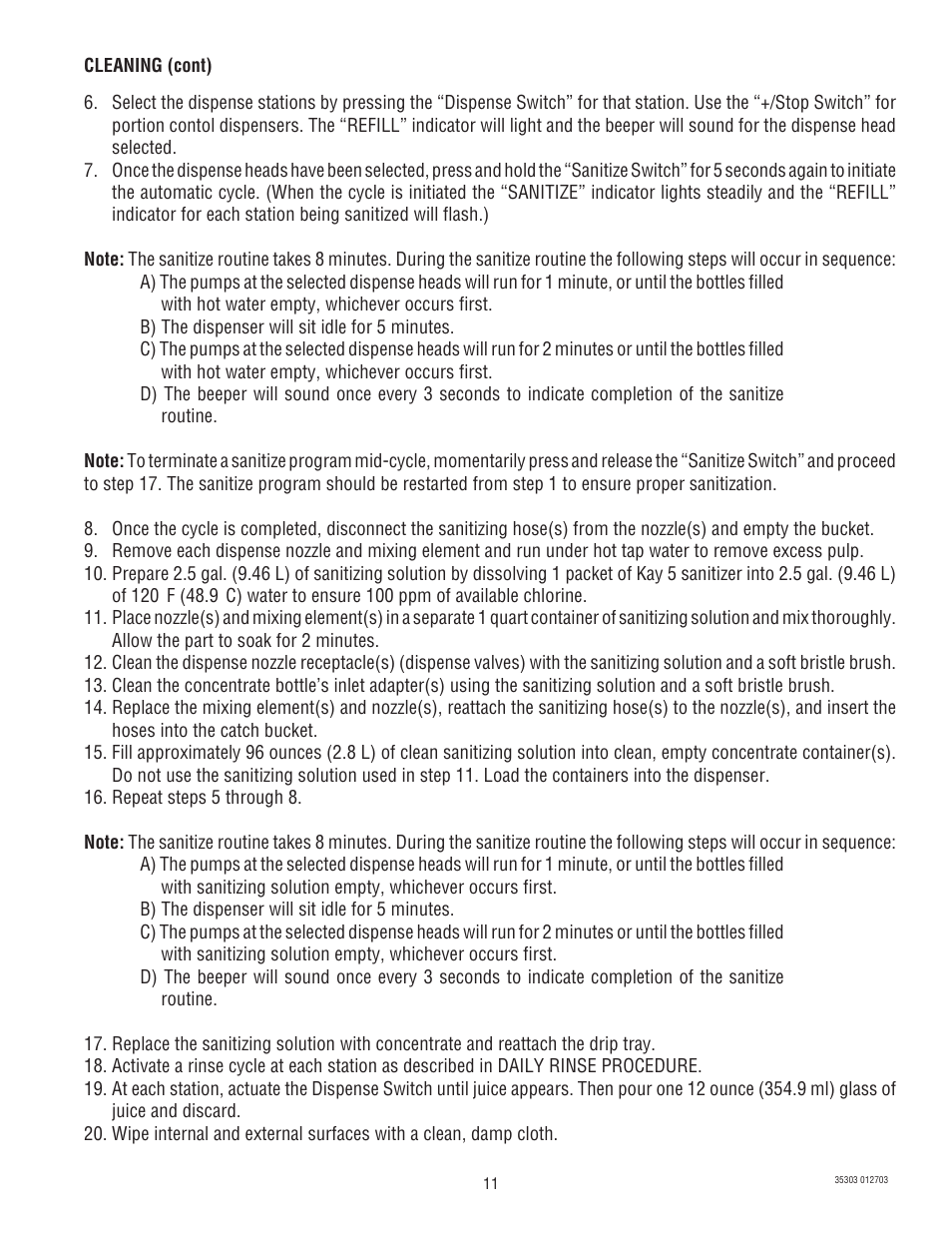 Bunn JDF-2 User Manual | Page 11 / 21