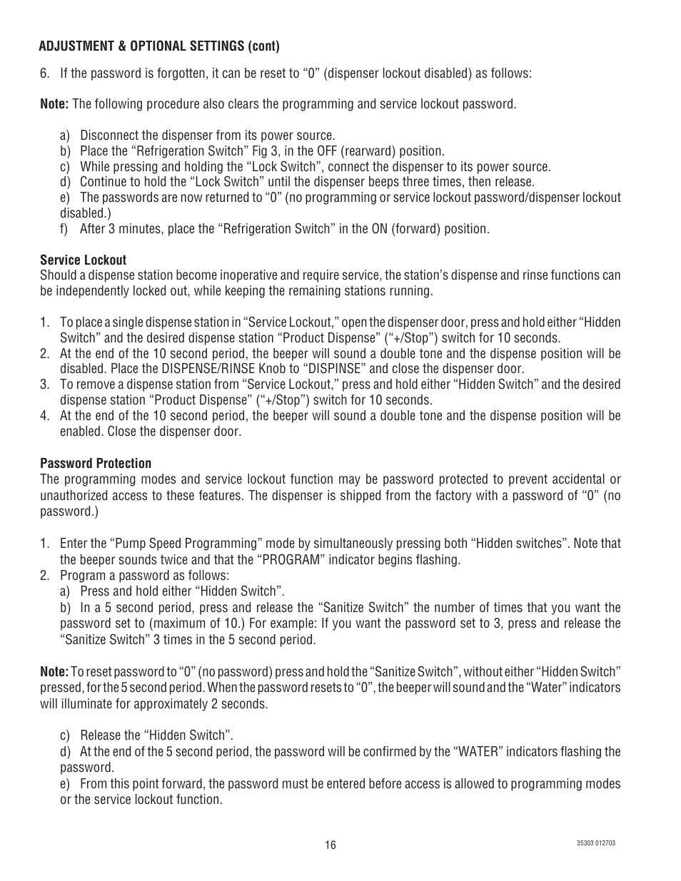 Bunn JDF-2 User Manual | Page 16 / 21