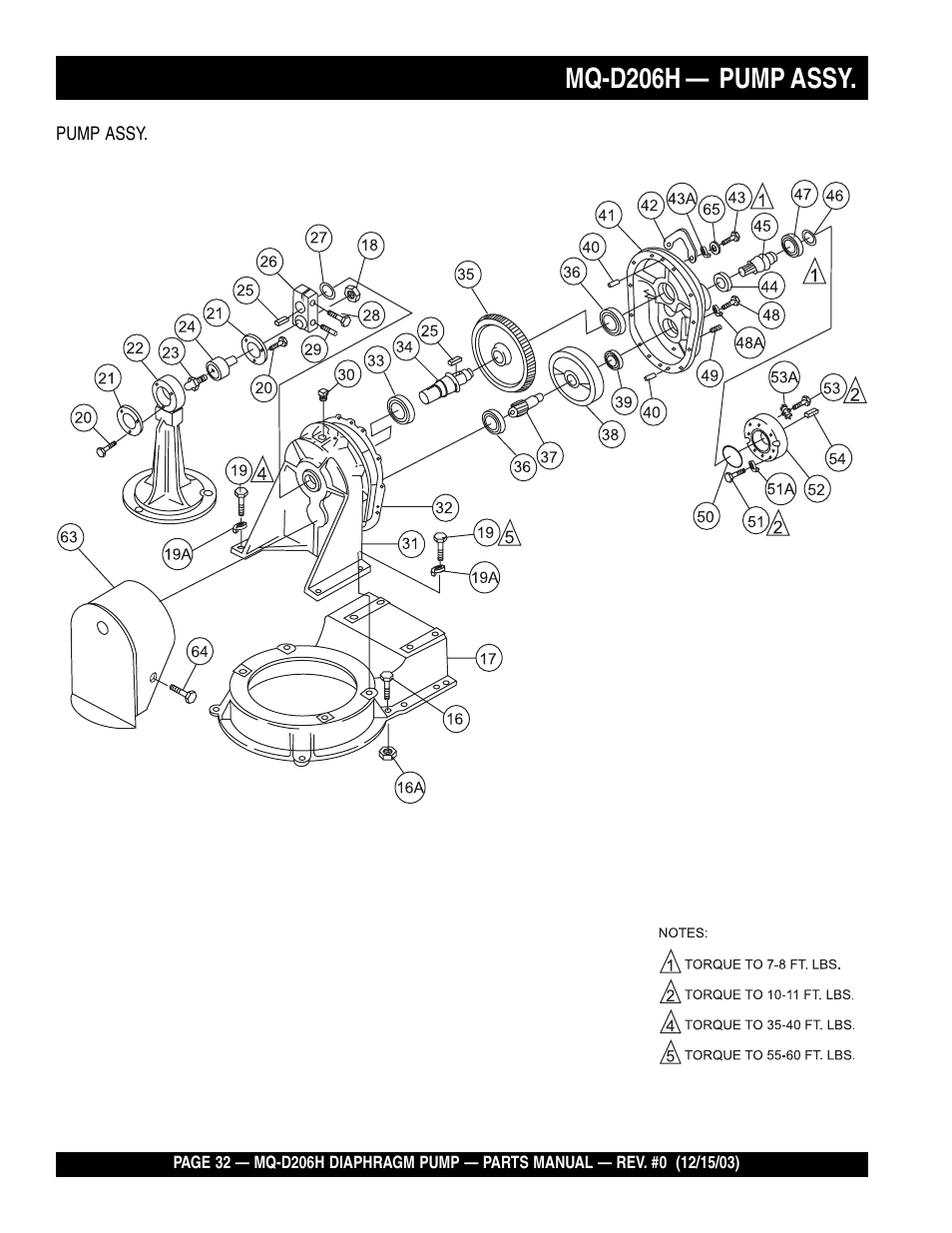 Mq-d206h — pump assy | Multiquip MQD206H User Manual | Page 32 / 70