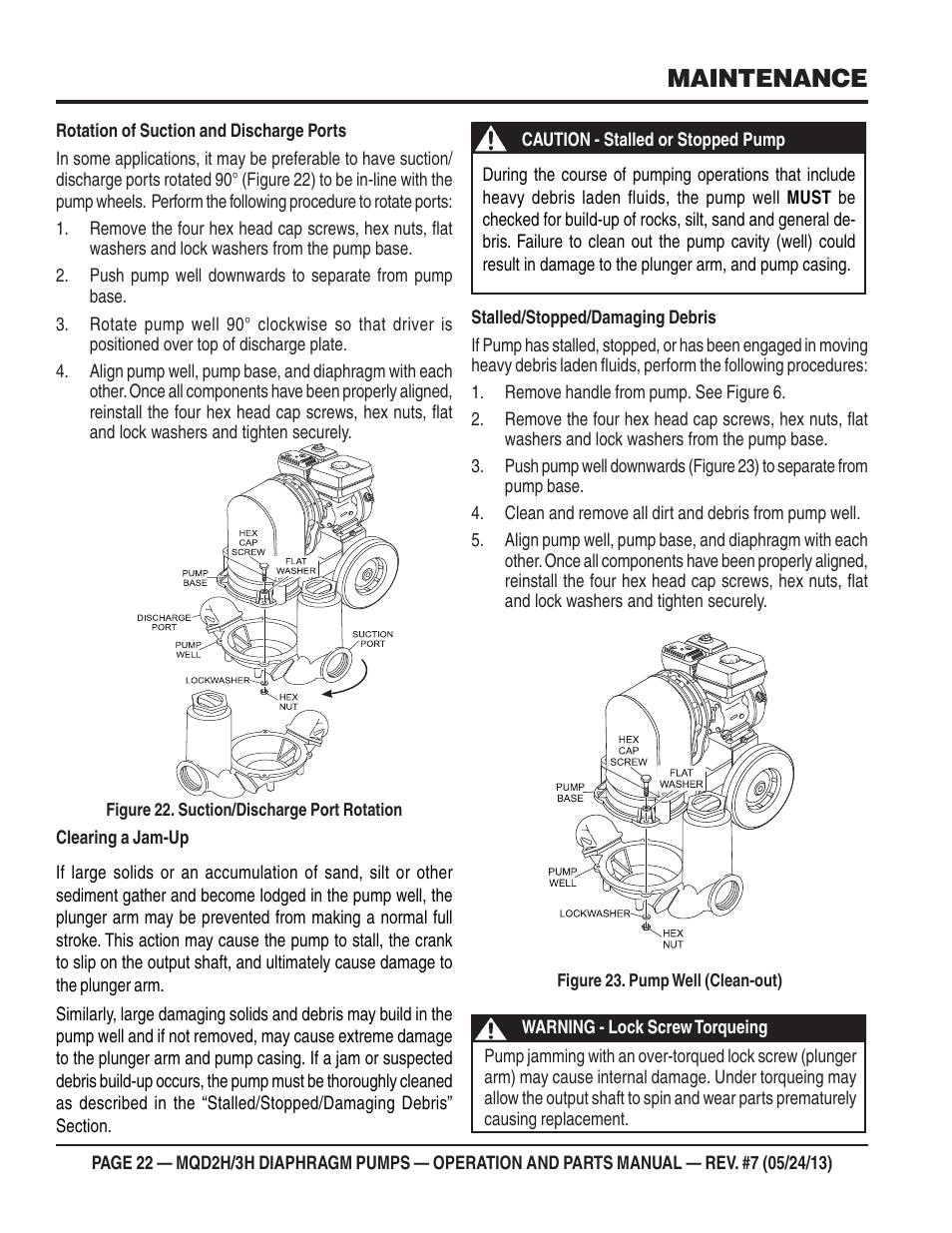 Maintenance | Multiquip MQD3H User Manual | Page 22 / 48