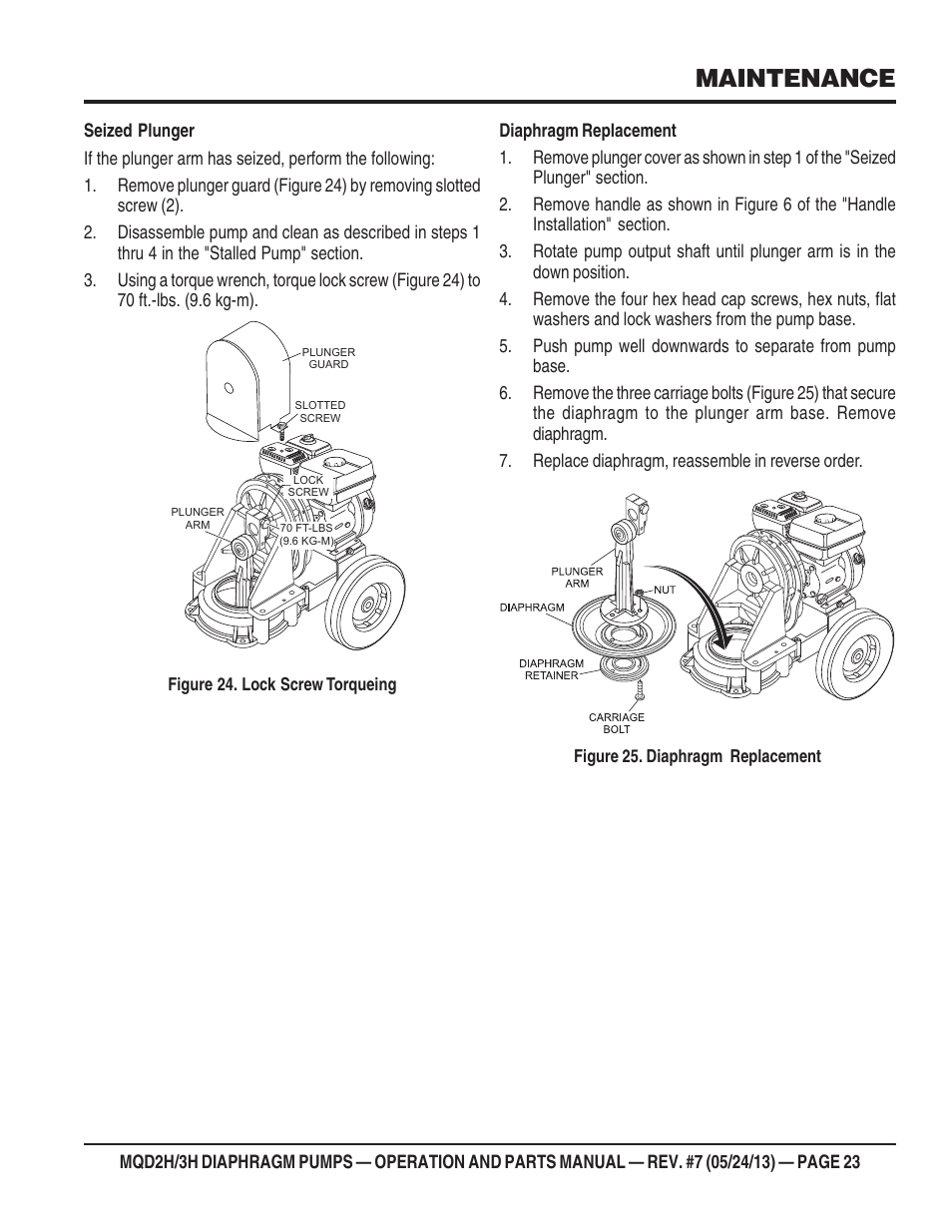Maintenance | Multiquip MQD3H User Manual | Page 23 / 48