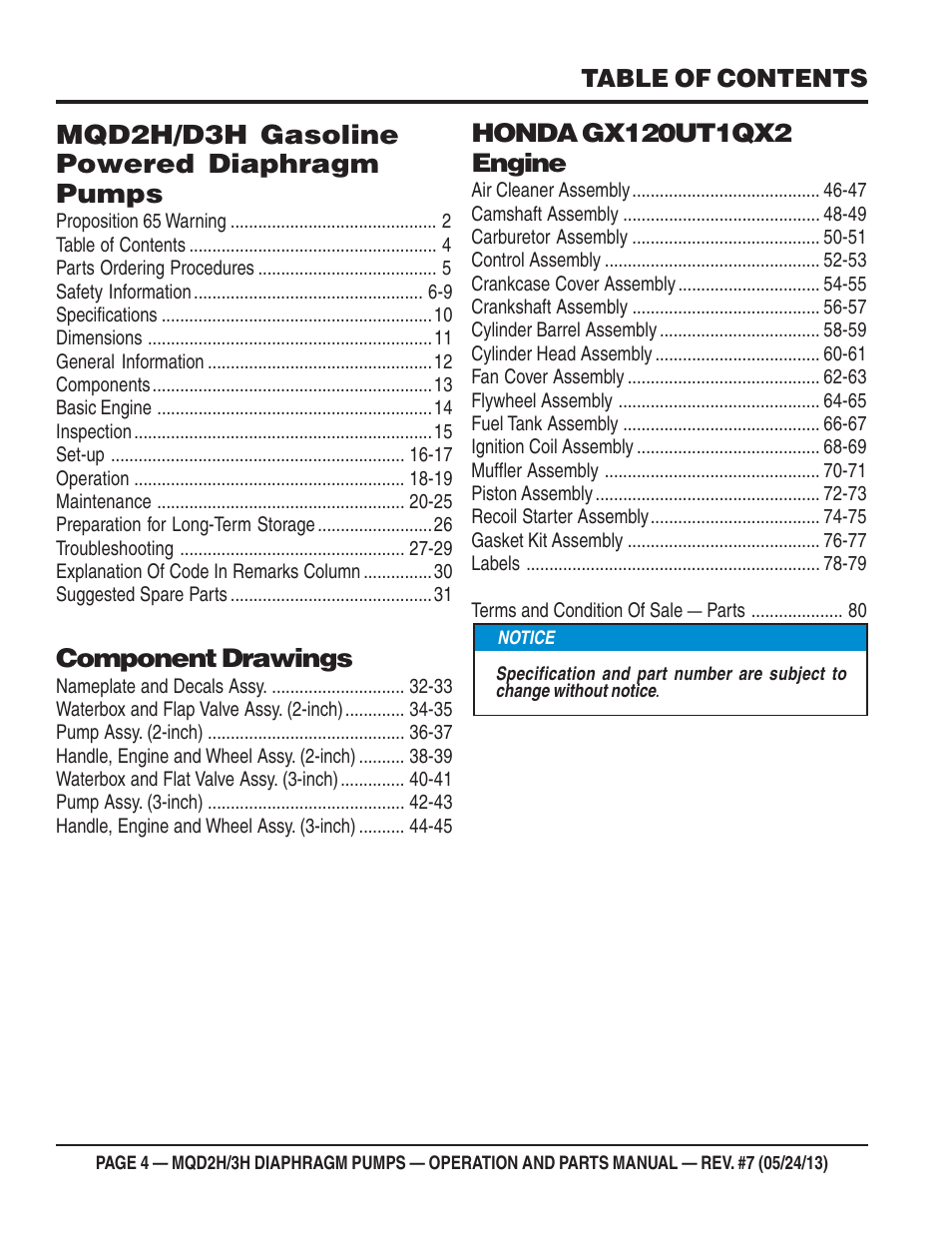 Multiquip MQD3H User Manual | Page 4 / 48