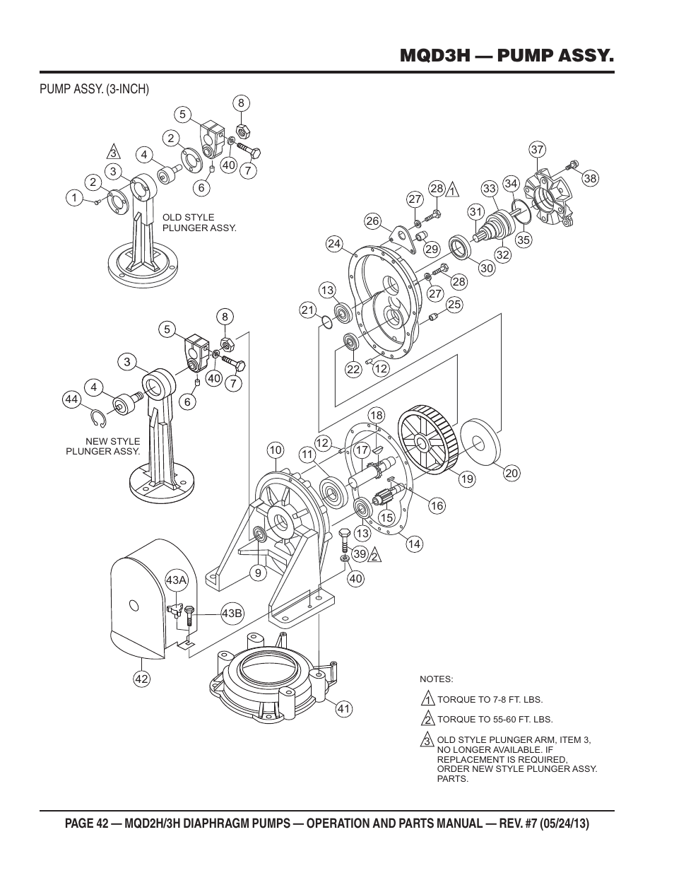 Mqd3h — pump assy | Multiquip MQD3H User Manual | Page 42 / 48