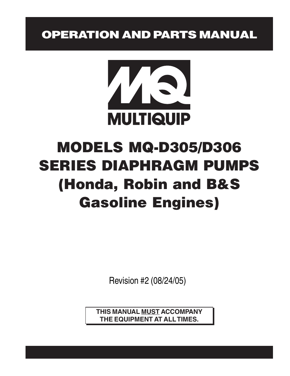 Multiquip MQD306 User Manual | 76 pages