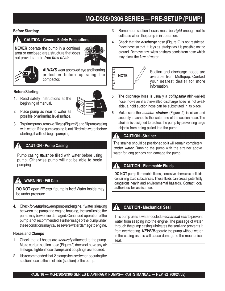 Multiquip MQD306 User Manual | Page 16 / 76