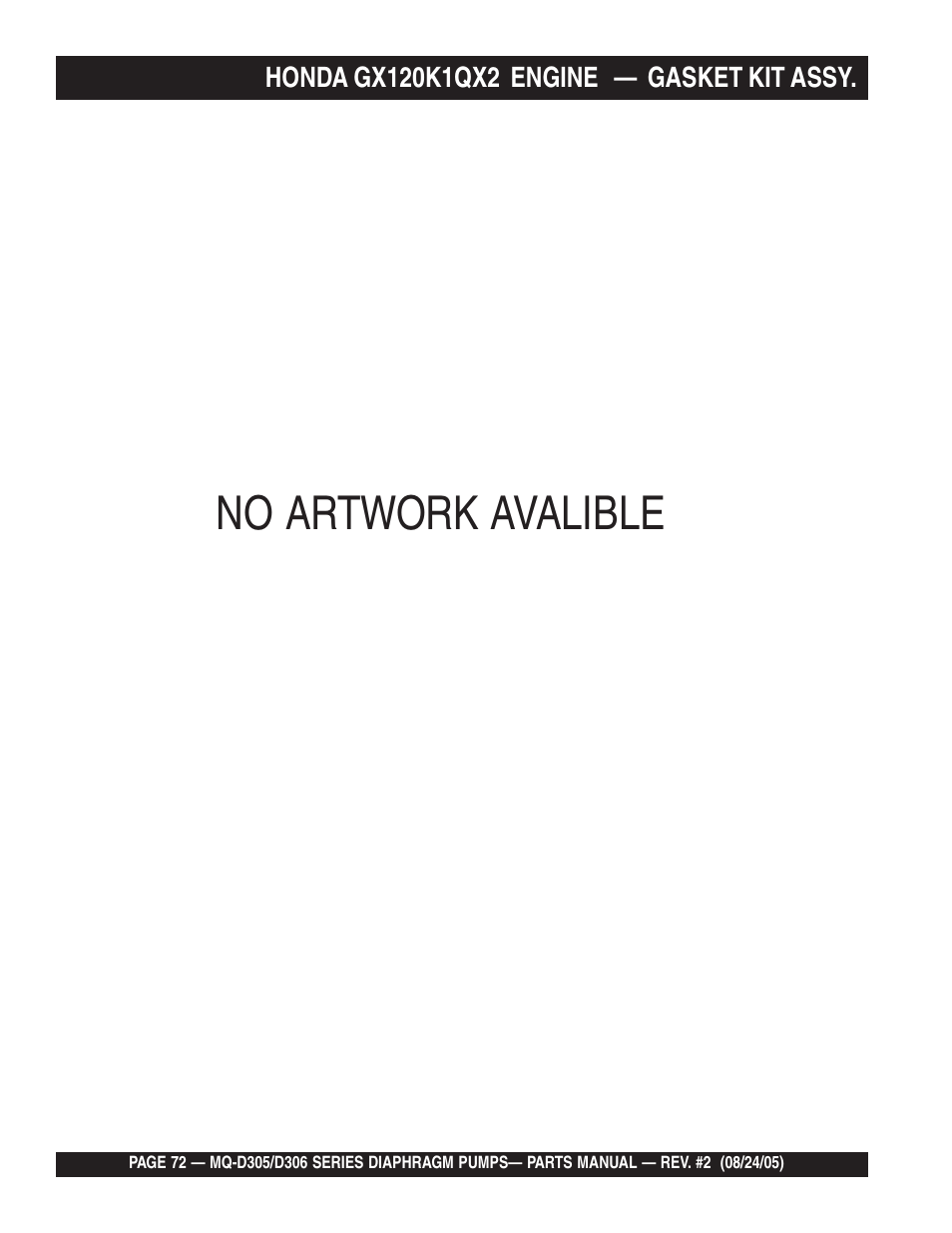 No artwork avalible | Multiquip MQD306 User Manual | Page 72 / 76