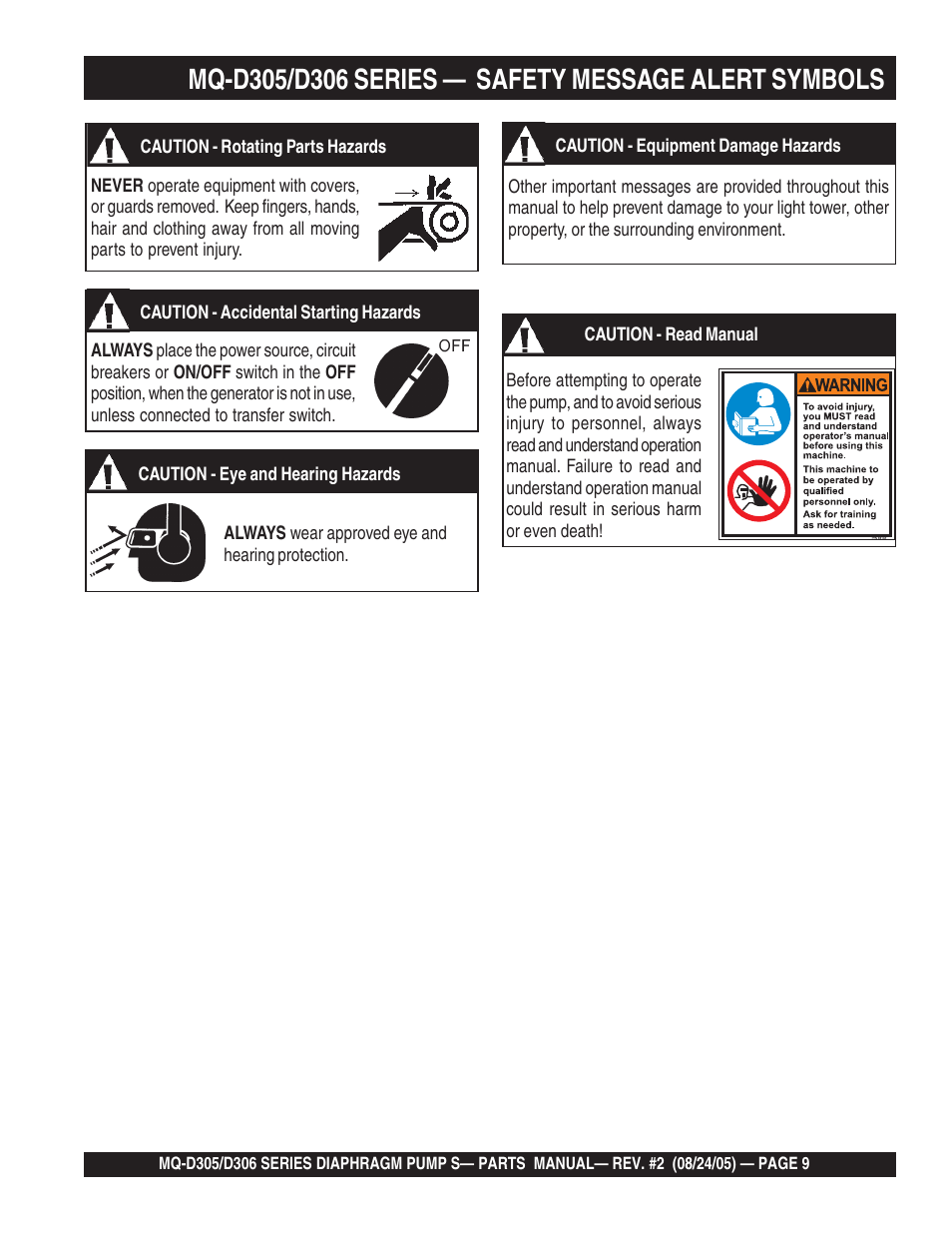 Multiquip MQD306 User Manual | Page 9 / 76