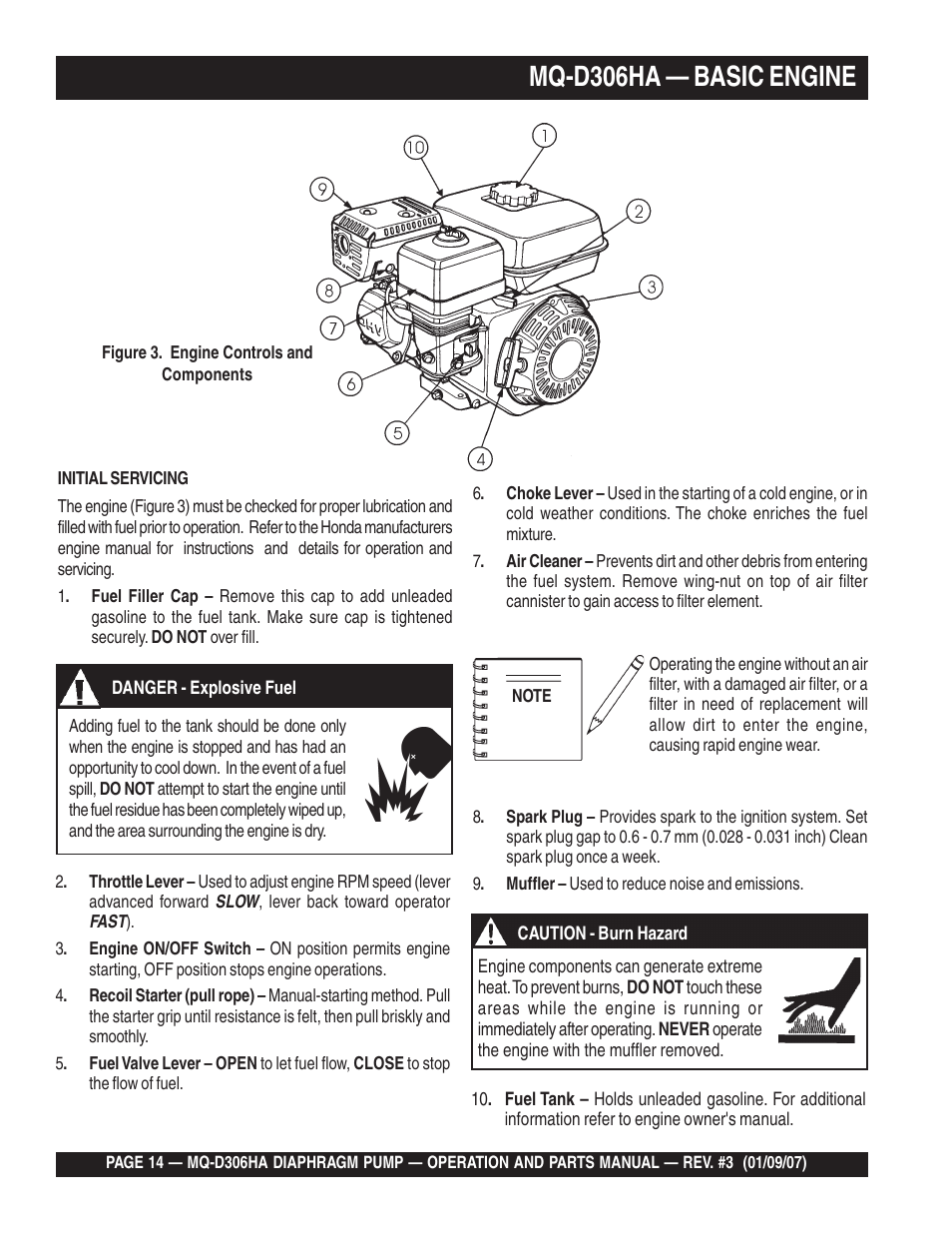 Mq-d306ha — basic engine | Multiquip MQD306HA User Manual | Page 14 / 70