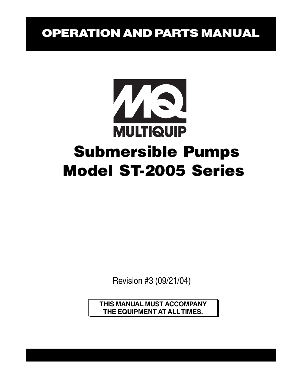 Multiquip ST2005 User Manual | 44 pages