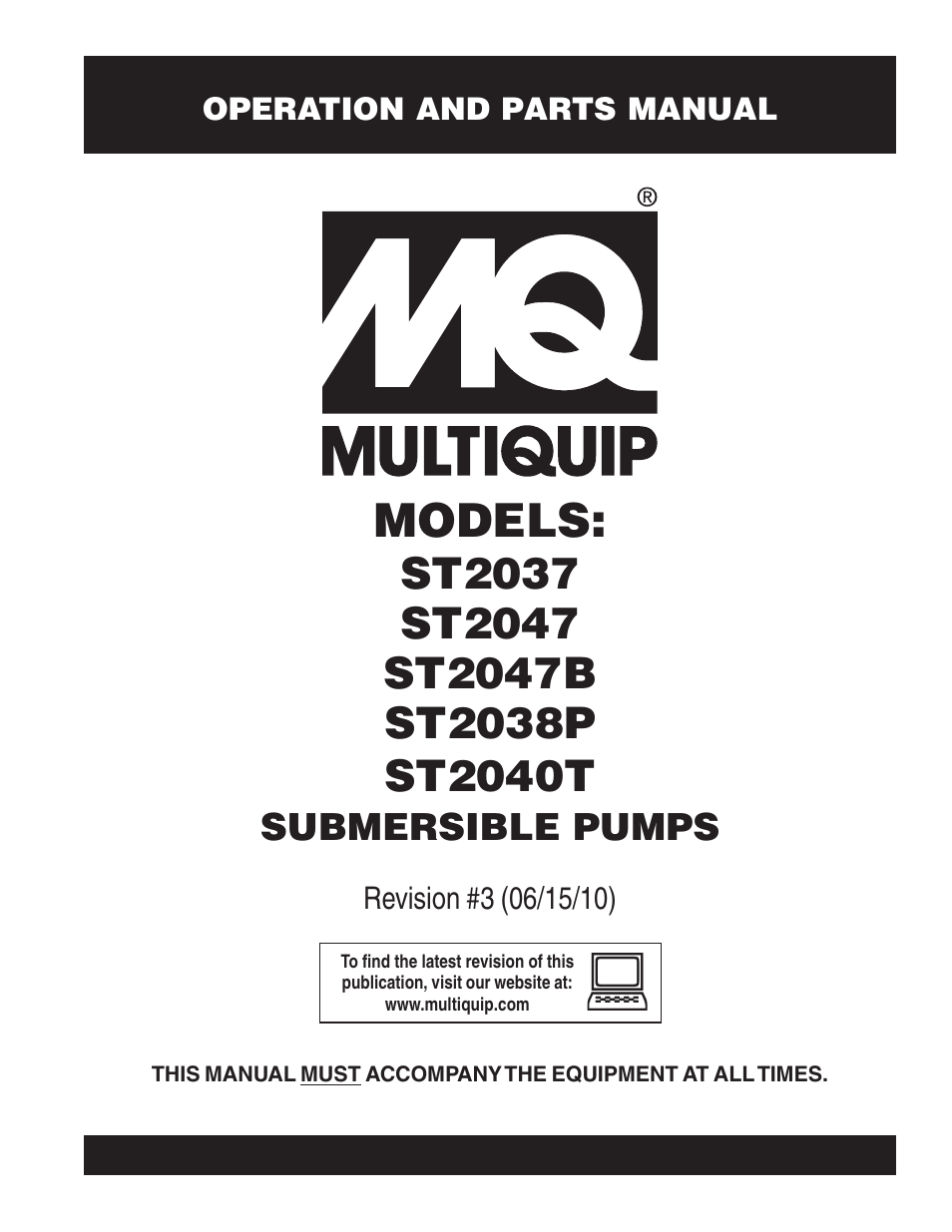 Multiquip ST2040T User Manual | 34 pages