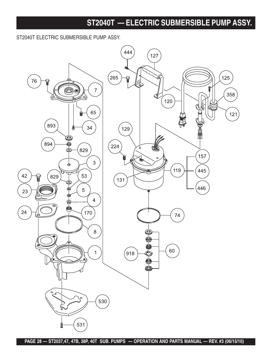 St2040t — electric submersible pump assy | Multiquip ST2040T User Manual | Page 28 / 34