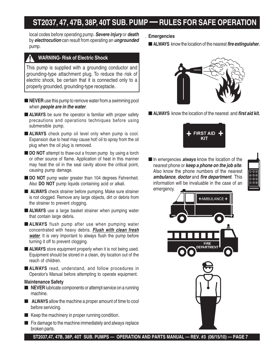 Rules for safe operation | Multiquip ST2040T User Manual | Page 7 / 34