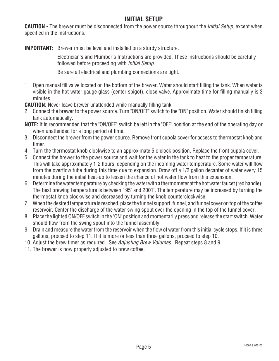 Bunn U3A User Manual | Page 5 / 30