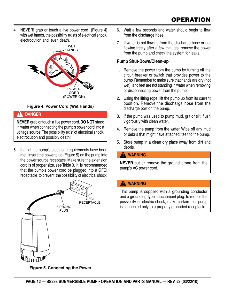 Operation | Multiquip SS233 User Manual | Page 12 / 20